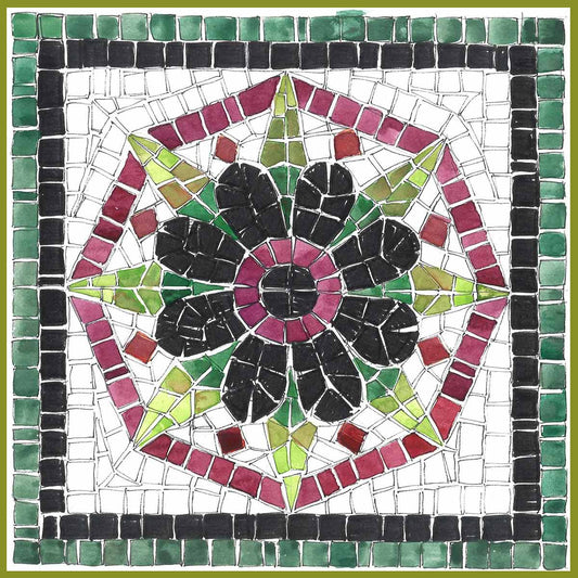 Kit mosaico "Flor Verde" + vídeo tutorial