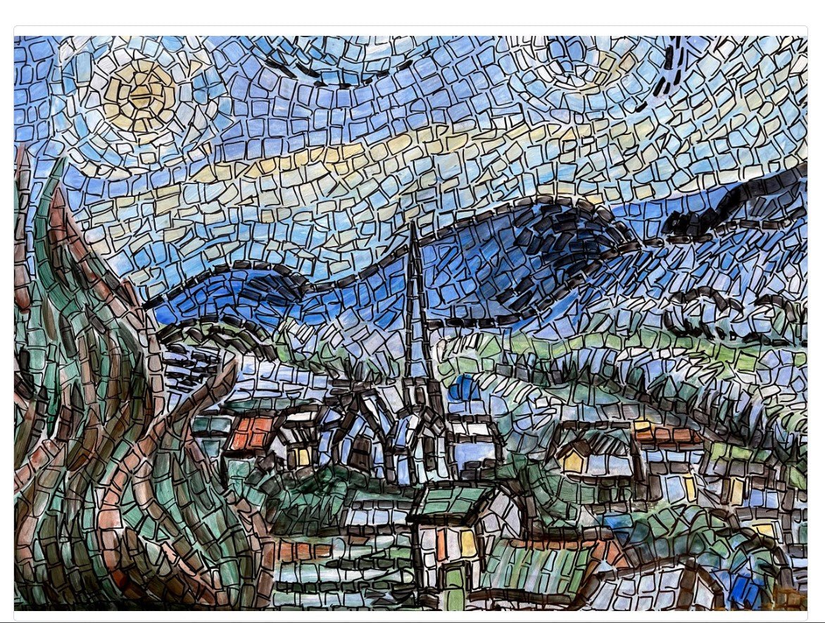 Drawing of The Starry Night