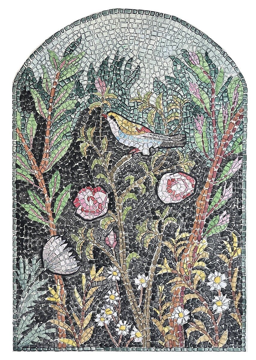 Kit mosaico LUNETTA GIARDINO DI POMPEI 1 (marmo - tecnica indiretta)