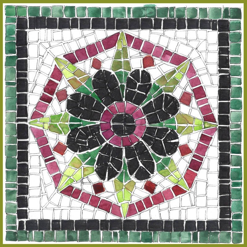 Kit mosaico 2 MOSAICI MOTIVO GEOMETRICO (marmo - tecnica indiretta)