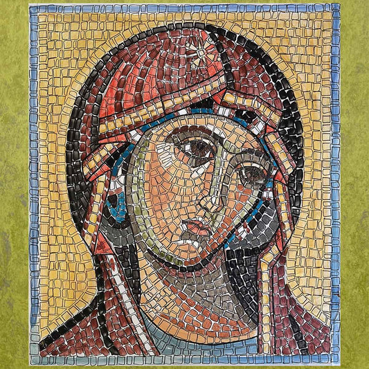 Byzantine Icon mosaic kit (marble and gold - direct technique)