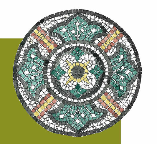 Kit de mosaico FLORES ENREJADAS (mármol - técnica directa)