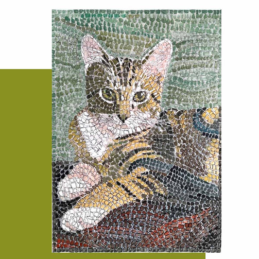 Kit mosaico GATTO TIGRATO (marmo - tecnica indiretta)