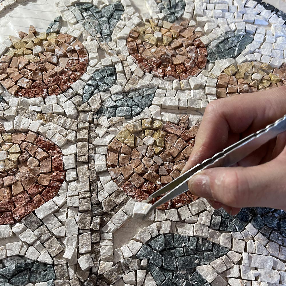 Kit mosaico ROSONE CON MELOGRANI (marmo - tecnica indiretta)